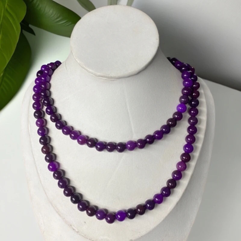 玉化紫舒8mm108颗项链019