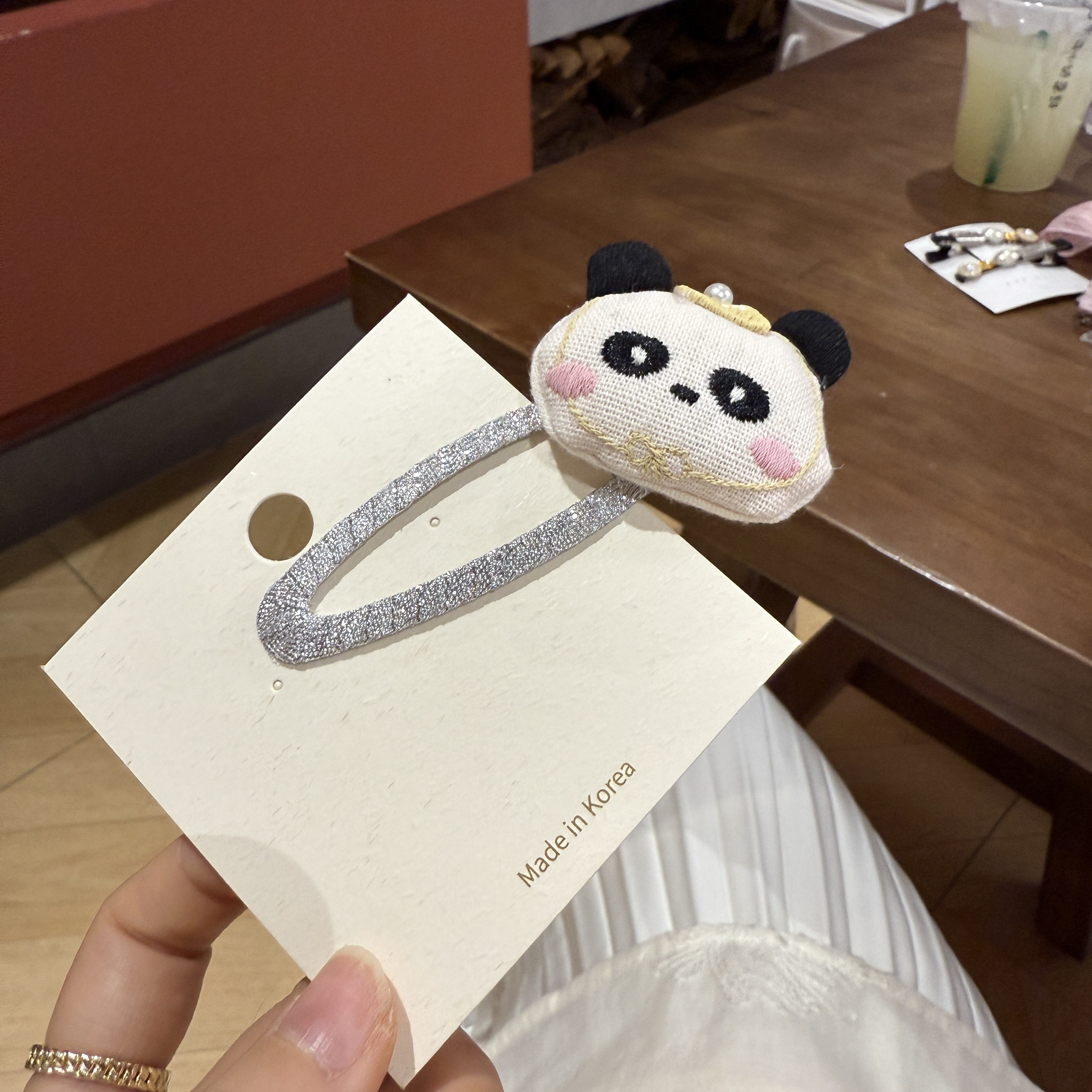 8966小熊猫的掰掰夹发夹（手工微瑕介意勿拍）