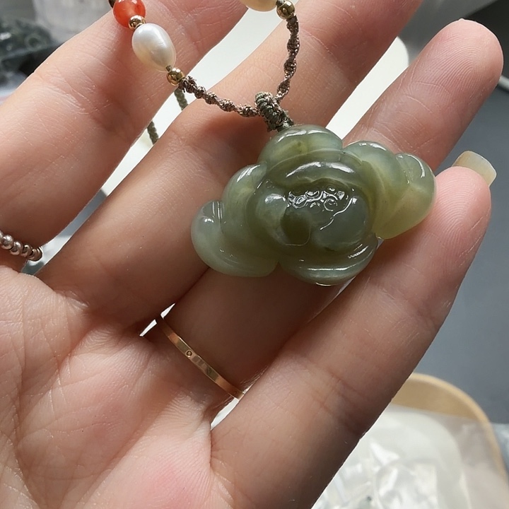 和田玉银S925镶嵌颈饰12