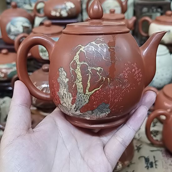红泥茶壶建水紫陶手工壶