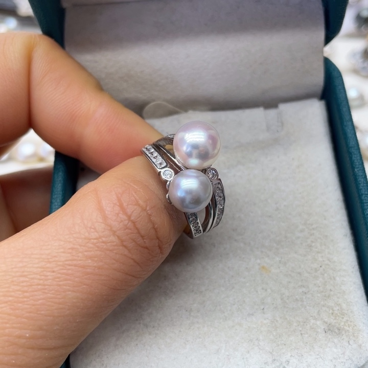 海水珍珠戒指银S925镶嵌