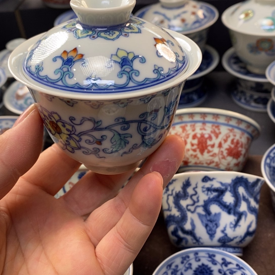 景德镇柴窑元宝盖碗