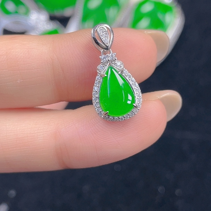 翡翠吊坠(不含链)银S925镶嵌
