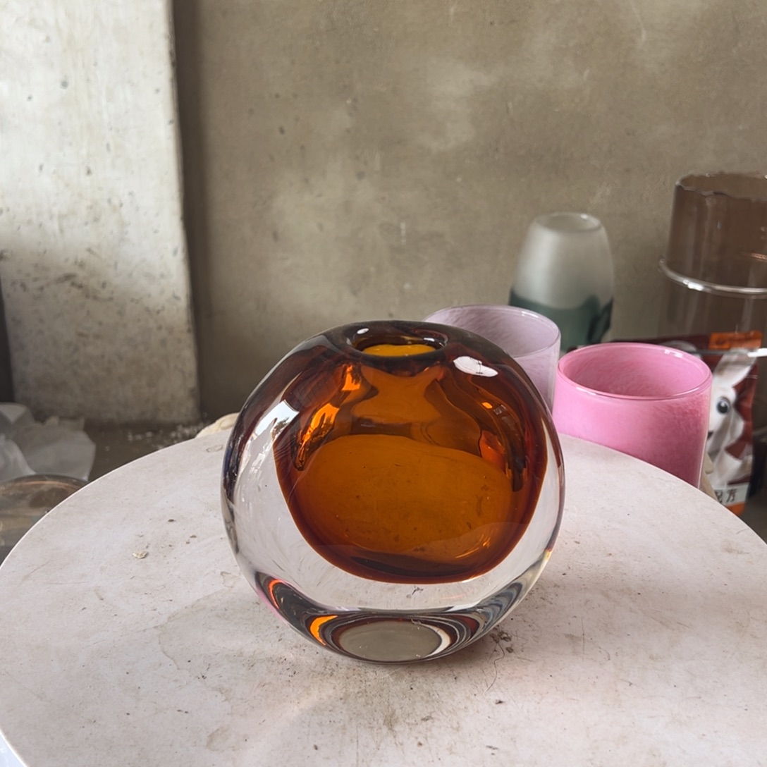 弘扬琉璃花器微瑕高度14