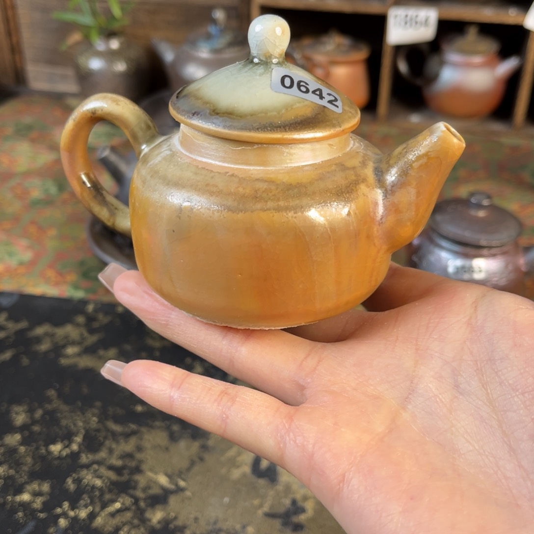 杯柴烧茶器中白泥