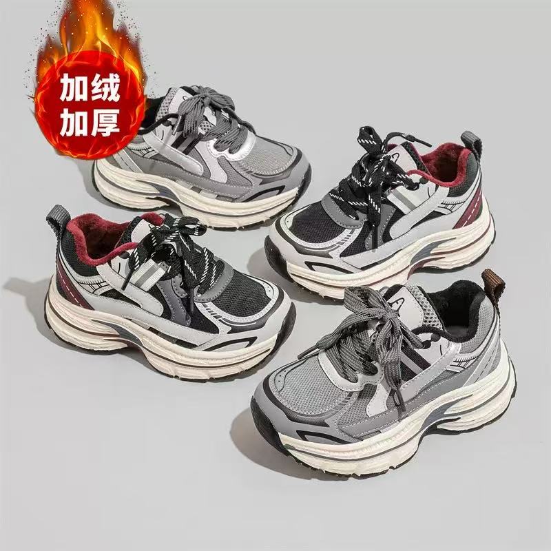 【双11福利】2025冬季皮面二棉魔术贴儿童休闲鞋163