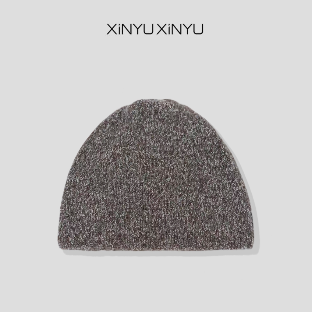 XINYU/芯与定制咖色氛围感冷帽 MZ443 秋冬 针织 时尚 帽子 冬季