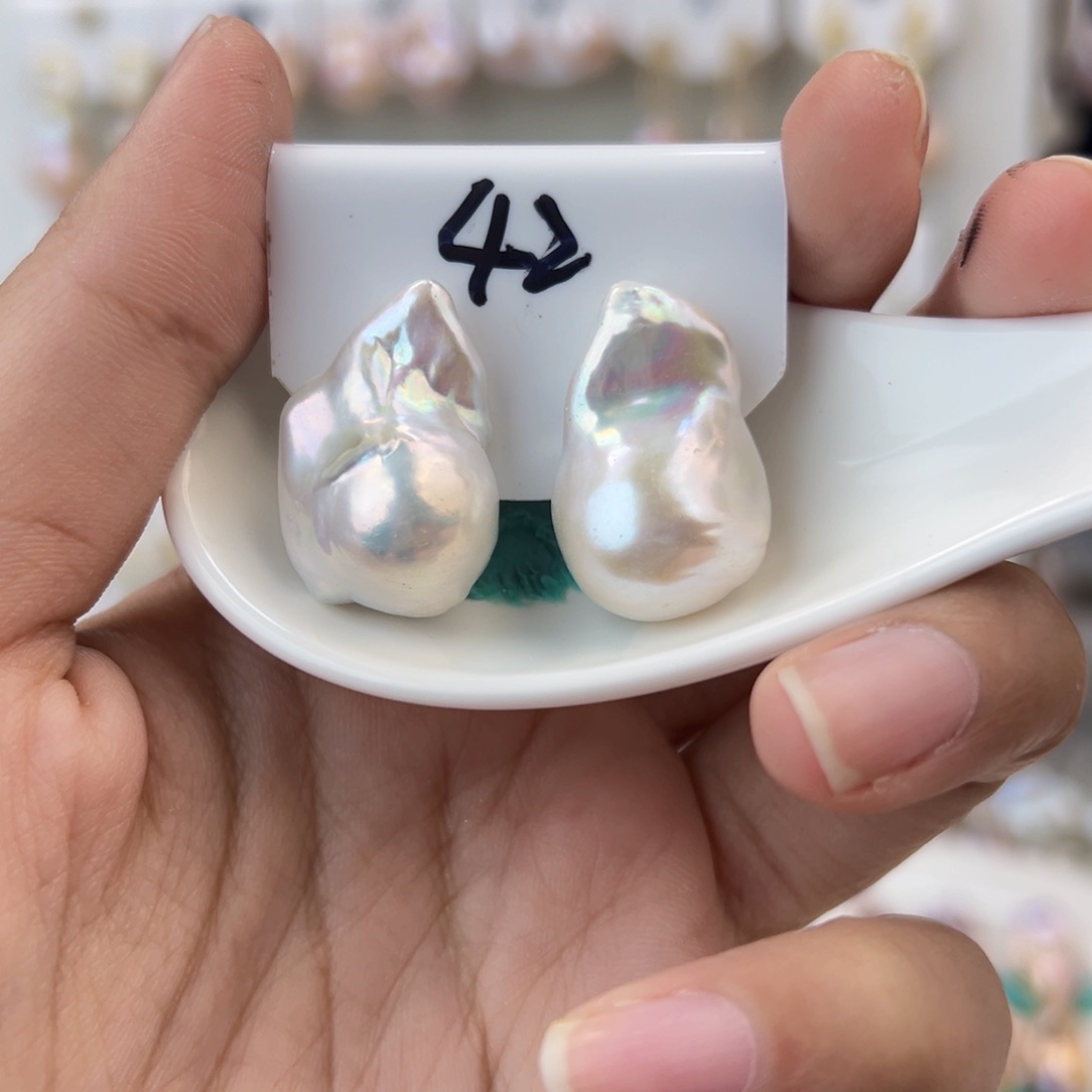 淡水珍珠耳饰银S925镶嵌