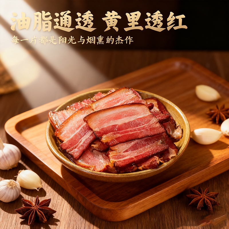贵州柴火烟熏五花腊肉农家土猪特产腊味腊肉咸肉正宗特色五花腊肉