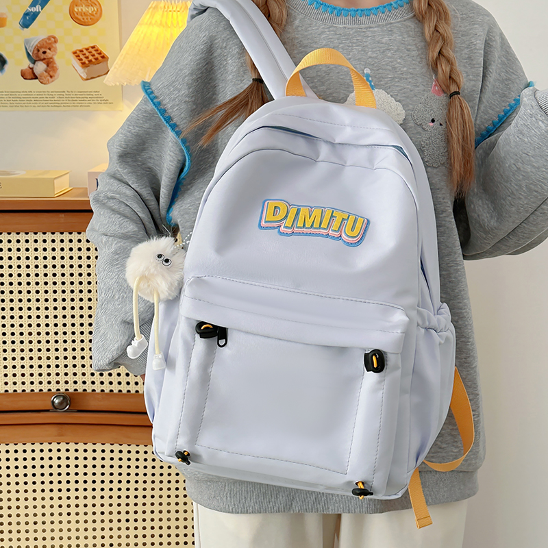 高颜值书包小众大容量双肩包女生大学生初中高中韩系可爱简约书包
