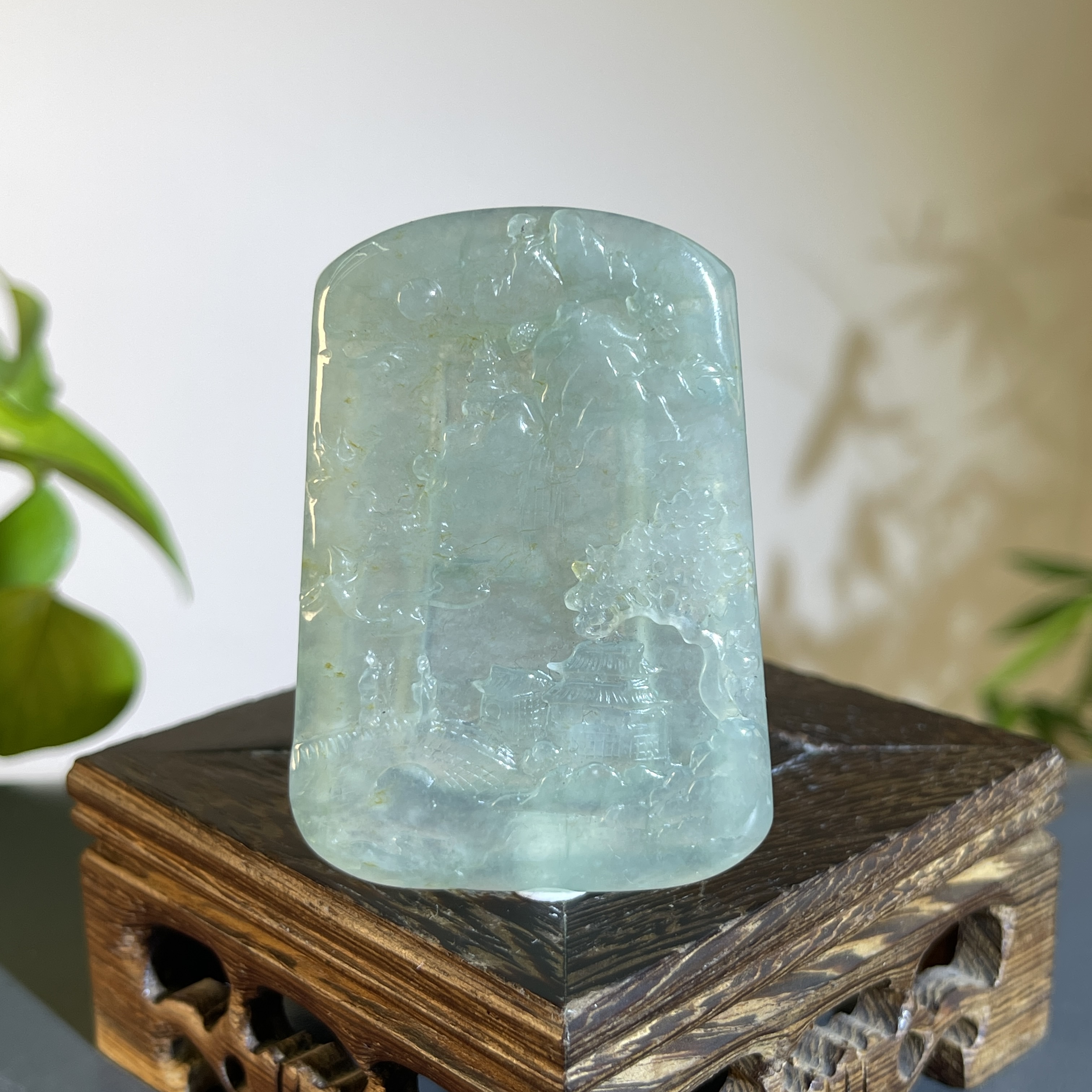 JTB21-129  天然缅甸A货翡翠 山水牌