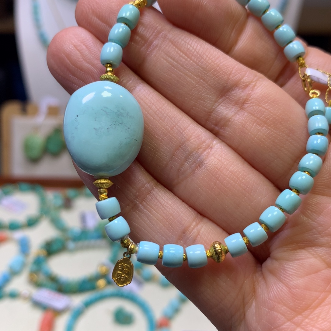 绿松石18K金镶嵌单圈