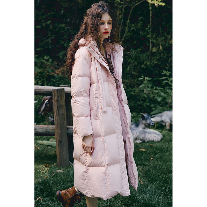 【陈大可专享】菀草壹冬季系带鸭绒外套长款女过膝