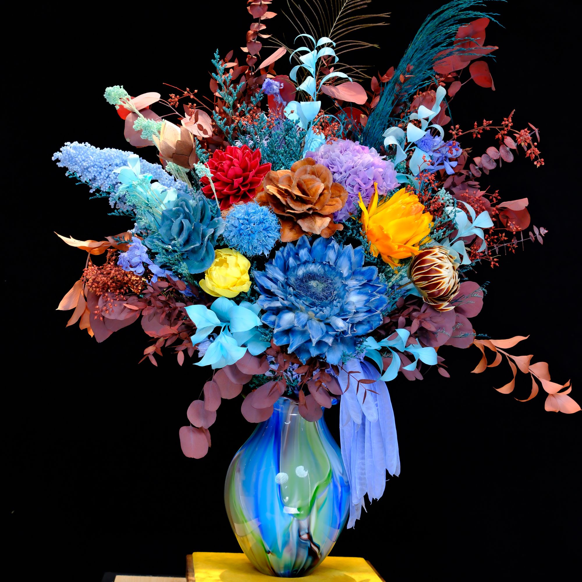 斯器永生鲜花【童话】纯手工水晶琉璃花瓶家装收藏艺术摆件