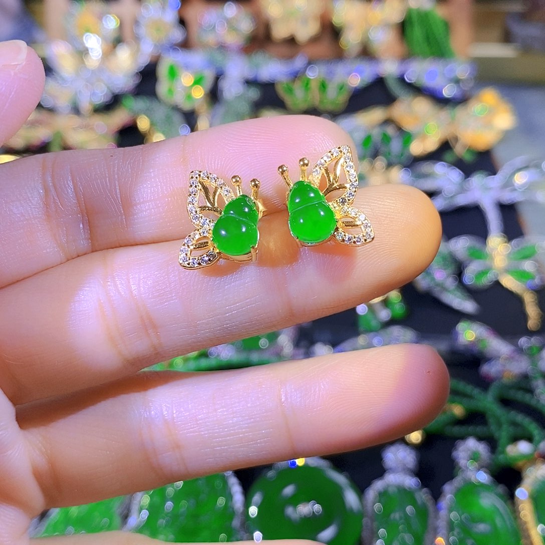 吊坠(不含链)银S925镶嵌翡翠