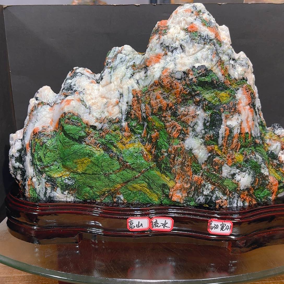 哪***也青海石七彩石石头摆件