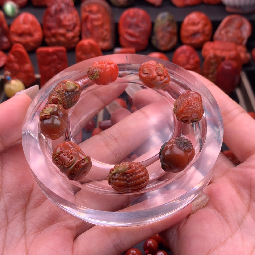 南红玛瑙南红包浆原矿八宝配饰套装未镶嵌
