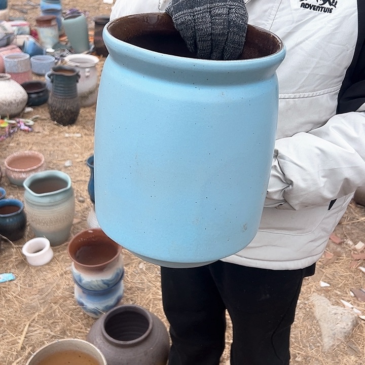 紫砂花盆高度27口20         