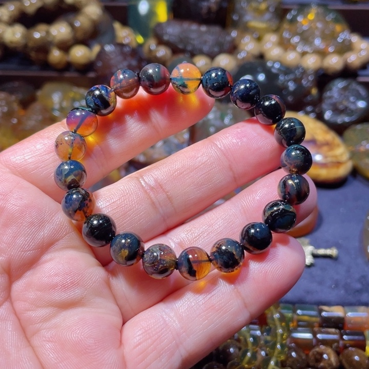 琥珀手链未镶嵌鹤****购