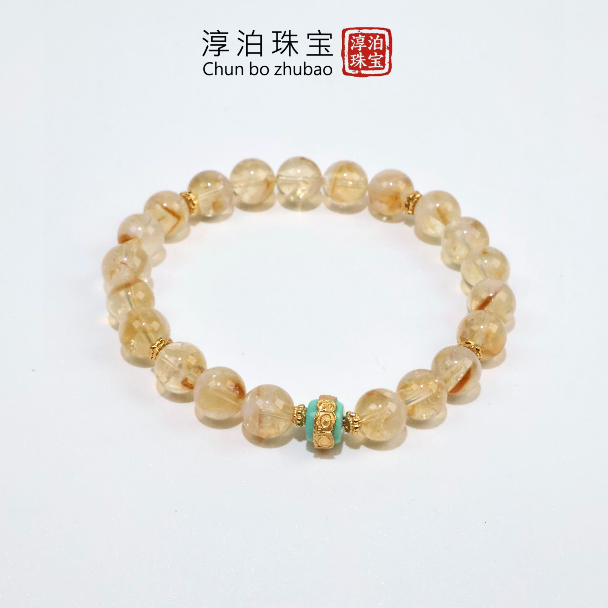 【蓝针黄水晶共生体＋S925银】天然水晶设计款手串 多样性发其一