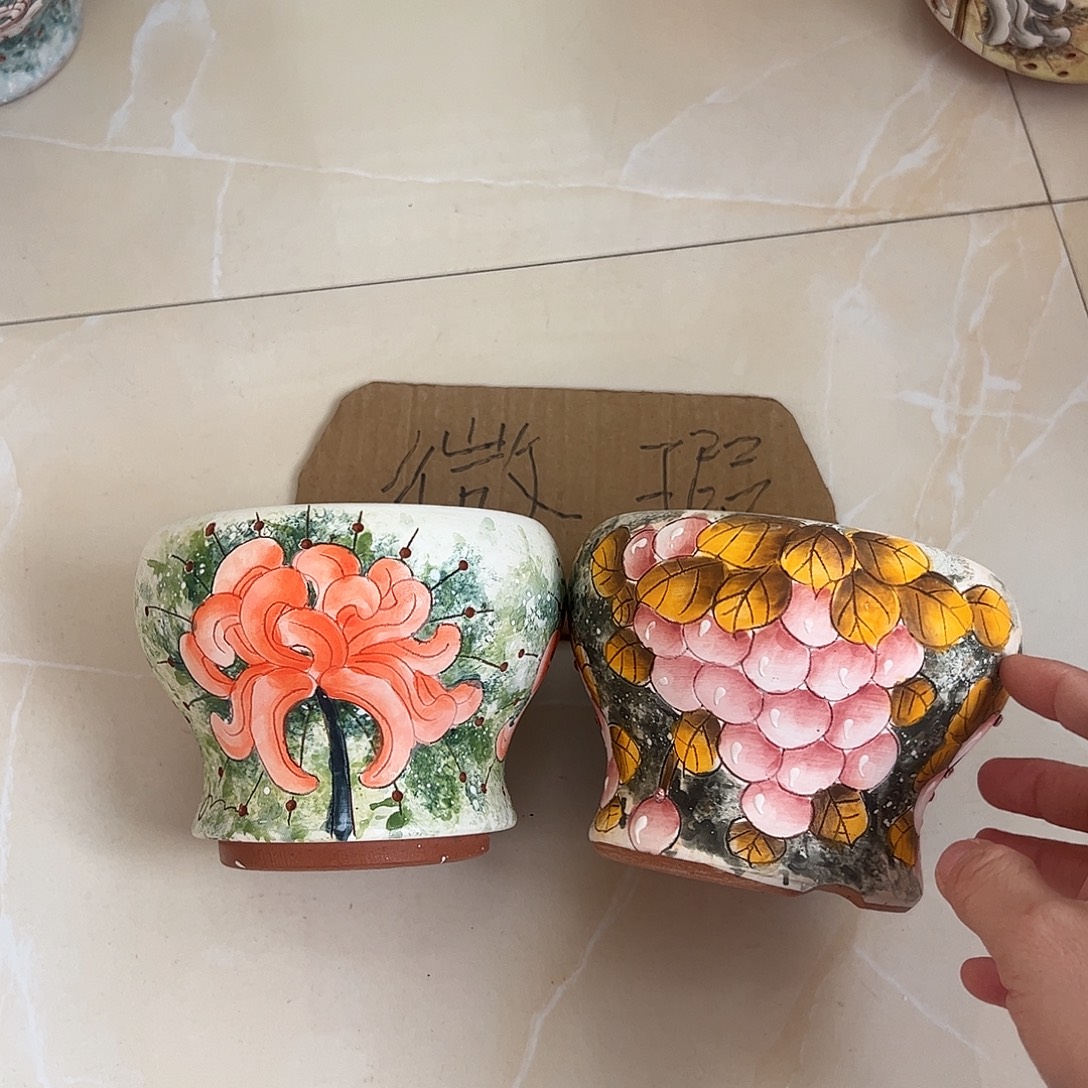 静***儿景德镇炫彩手绘陶瓷花盆
