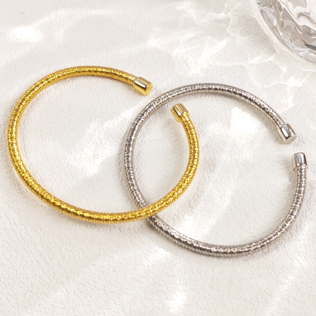 925银手镯 「暮色晨光」设计款素款开口简约镯子不金镯子仿真不掉色