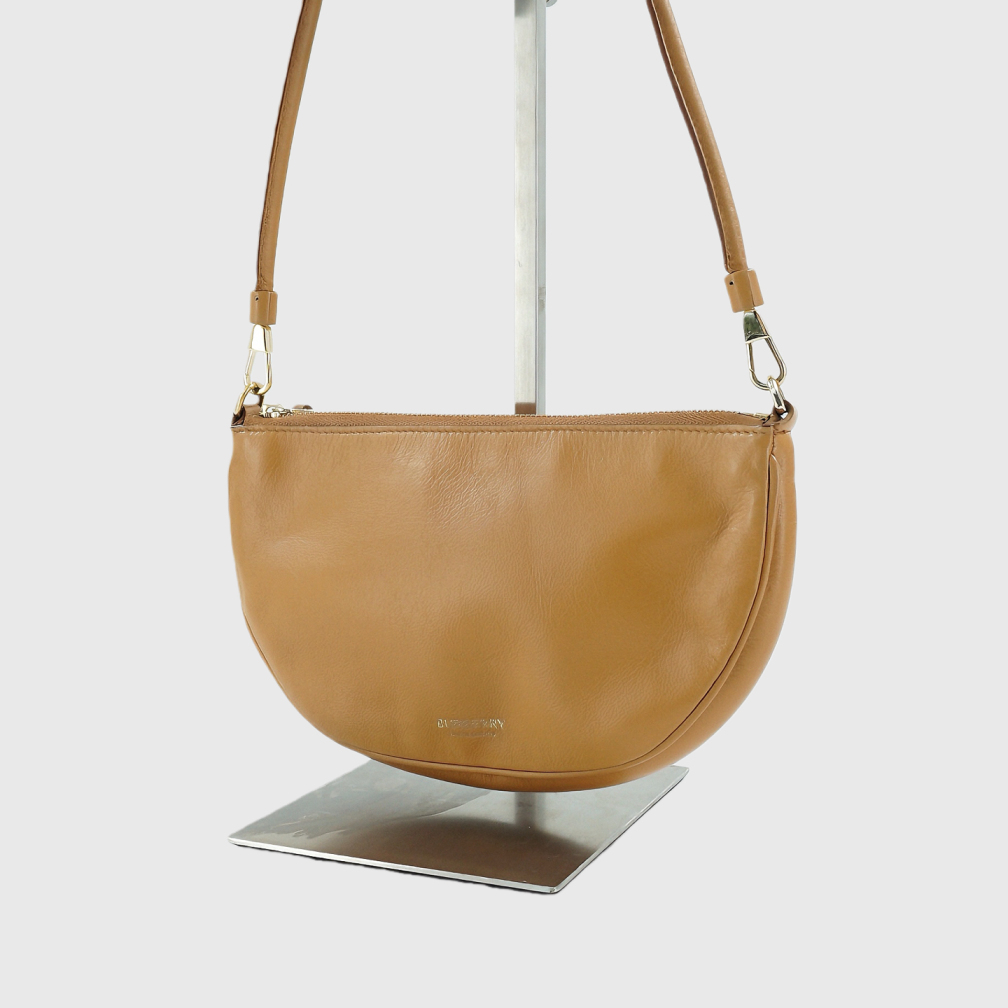 95新 BURBERRY/博柏利 二手棕色全皮手提腋下包K81879