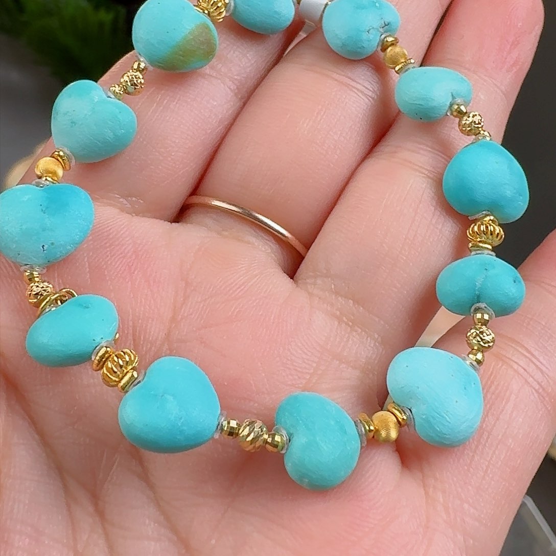 绿松石珠宝奇石18K金镶嵌