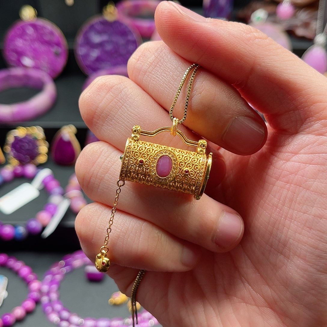 苏纪石（舒俱来）吊坠银S925镀金镶嵌