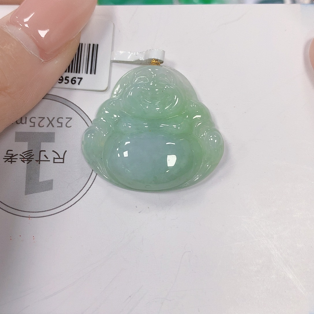 翡翠18K金镶嵌颈饰天然翡翠a货 百元以上9米证书费自理