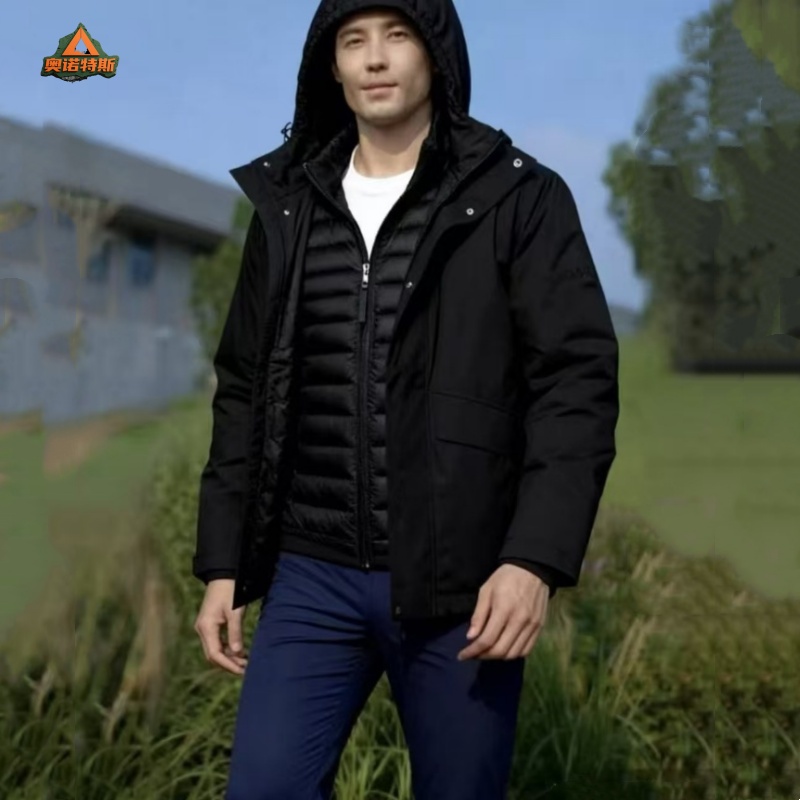 SC26095户外抗寒高蓬松鹅绒服全压胶加厚防风保暖中长连帽羽绒服