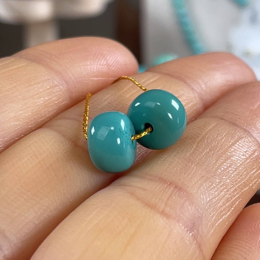 绿松石未镶嵌套链高瓷老型珠8.8mm