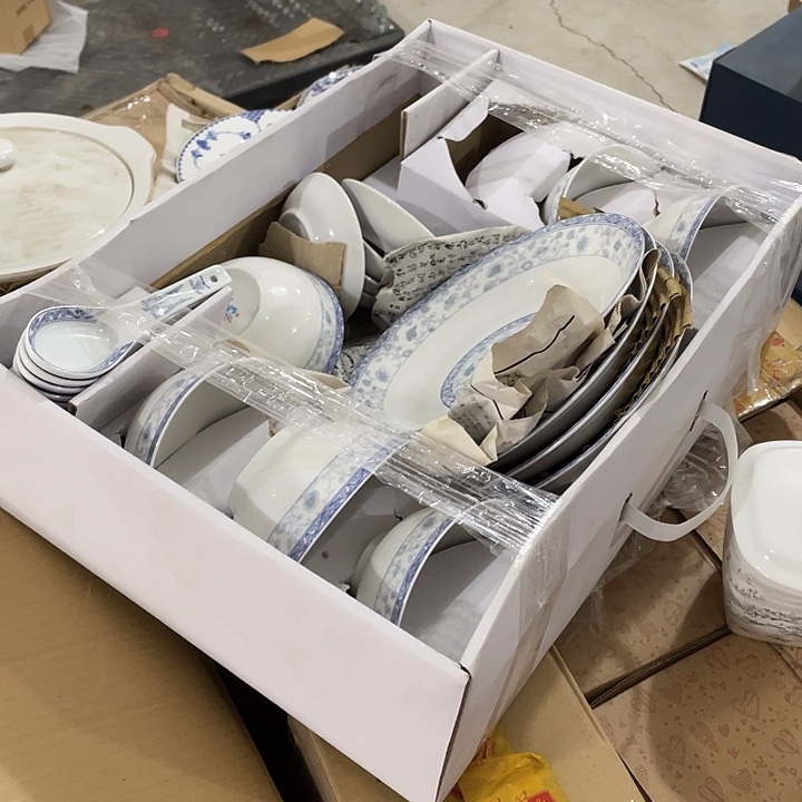 瓷片佳美力力瓷6碗6碟6勺4盘