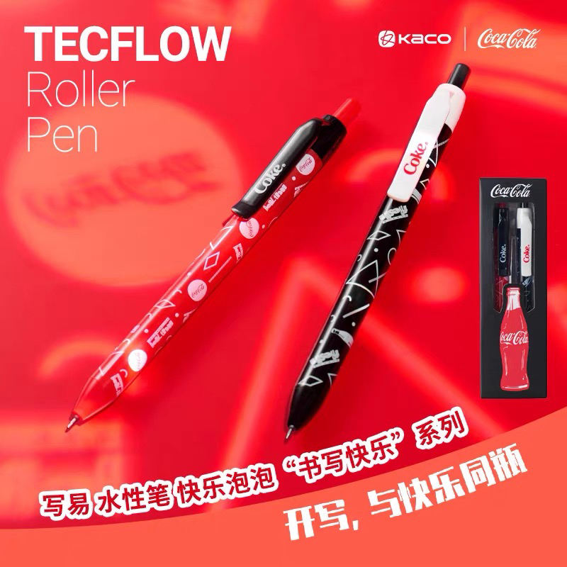 KACO可口可乐联名写易快乐泡泡限定款0.5超精ST头按动中性笔黑色