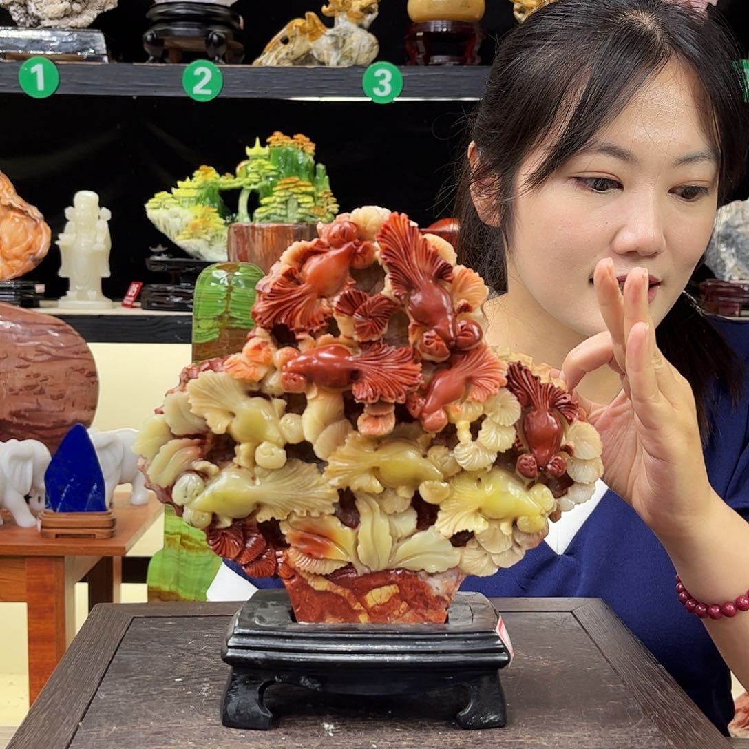 菩***树玉玉石奇石家居摆件