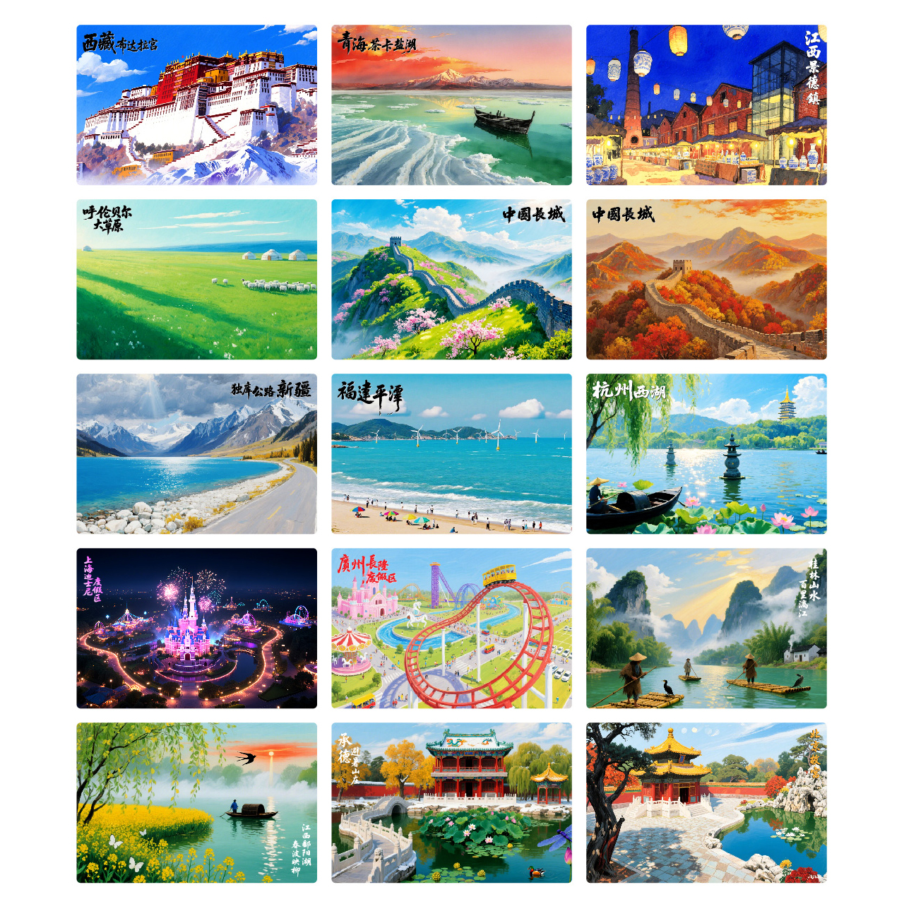 【大版专属】国潮亚克力城市冰箱贴拆盲袋 颜色对对碰