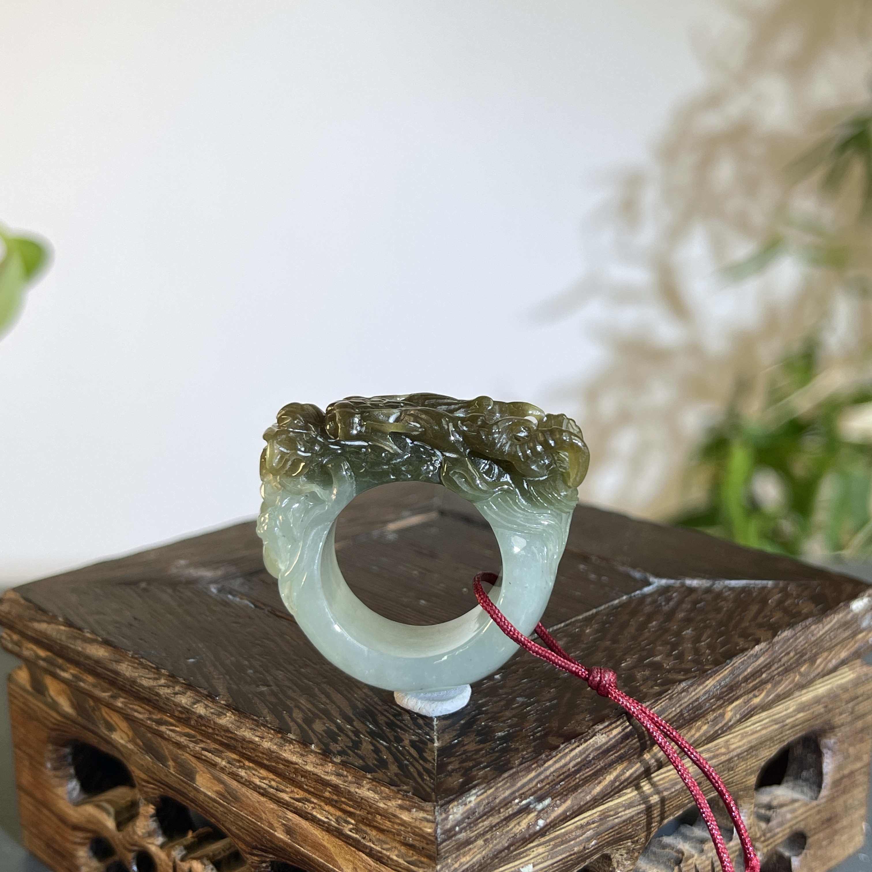 JTW16-54 天然缅甸A货翡翠 翡翠扳指16#