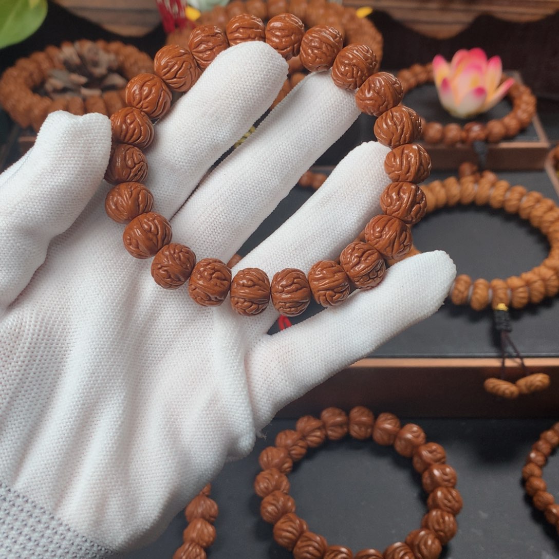 桃核吊坠鮃**鱳13双脊龙单圈