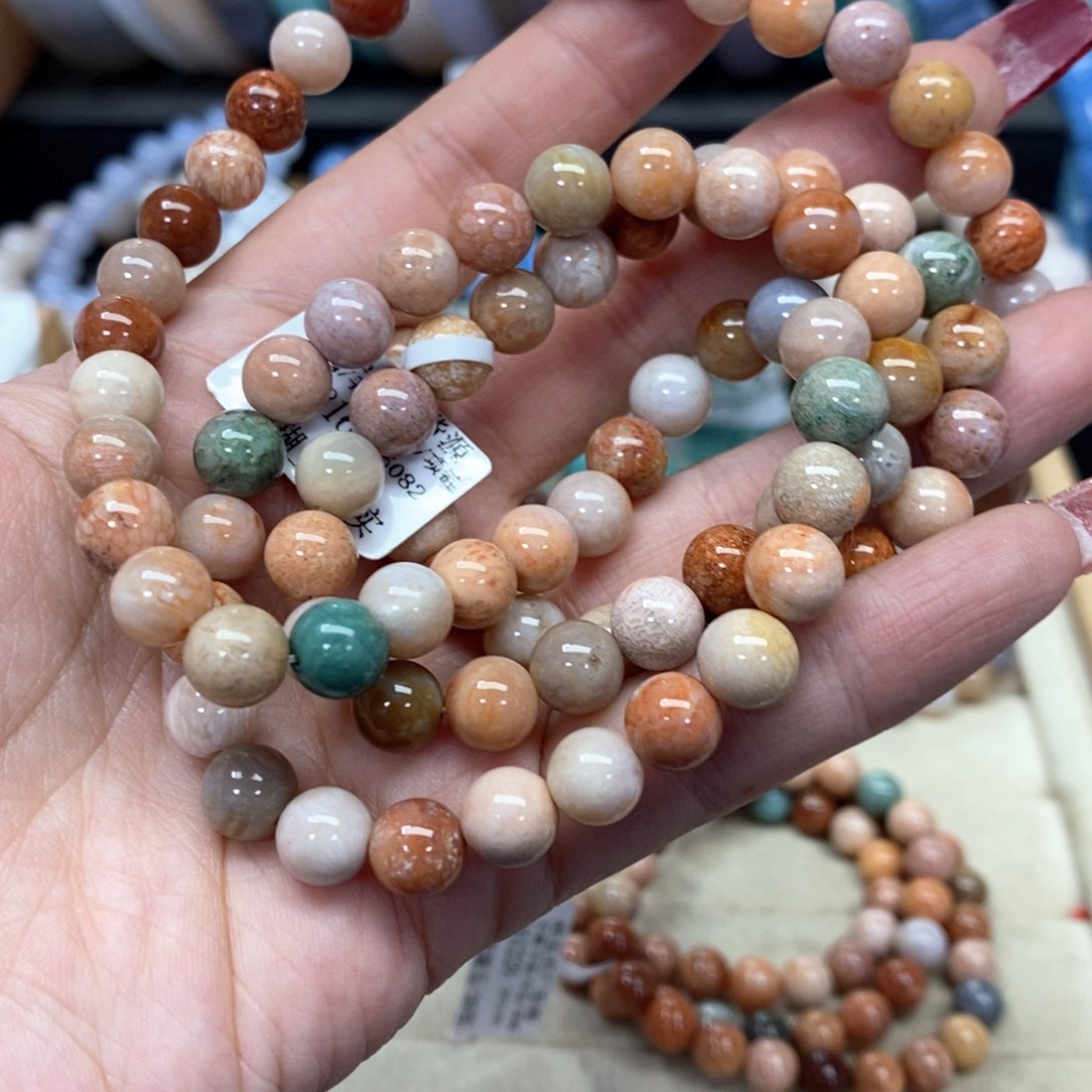 硅化珊瑚（珊瑚玉）手链未镶嵌水**货062