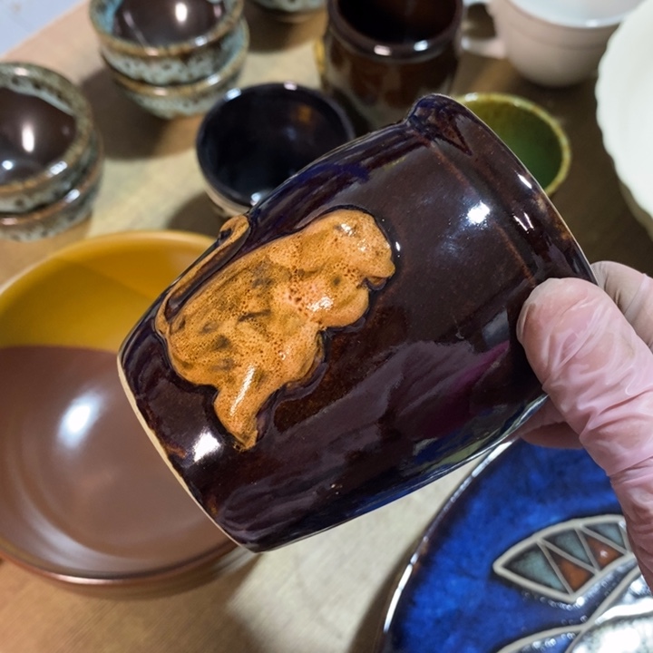 瓷片窑变缸型茶杯约350ml