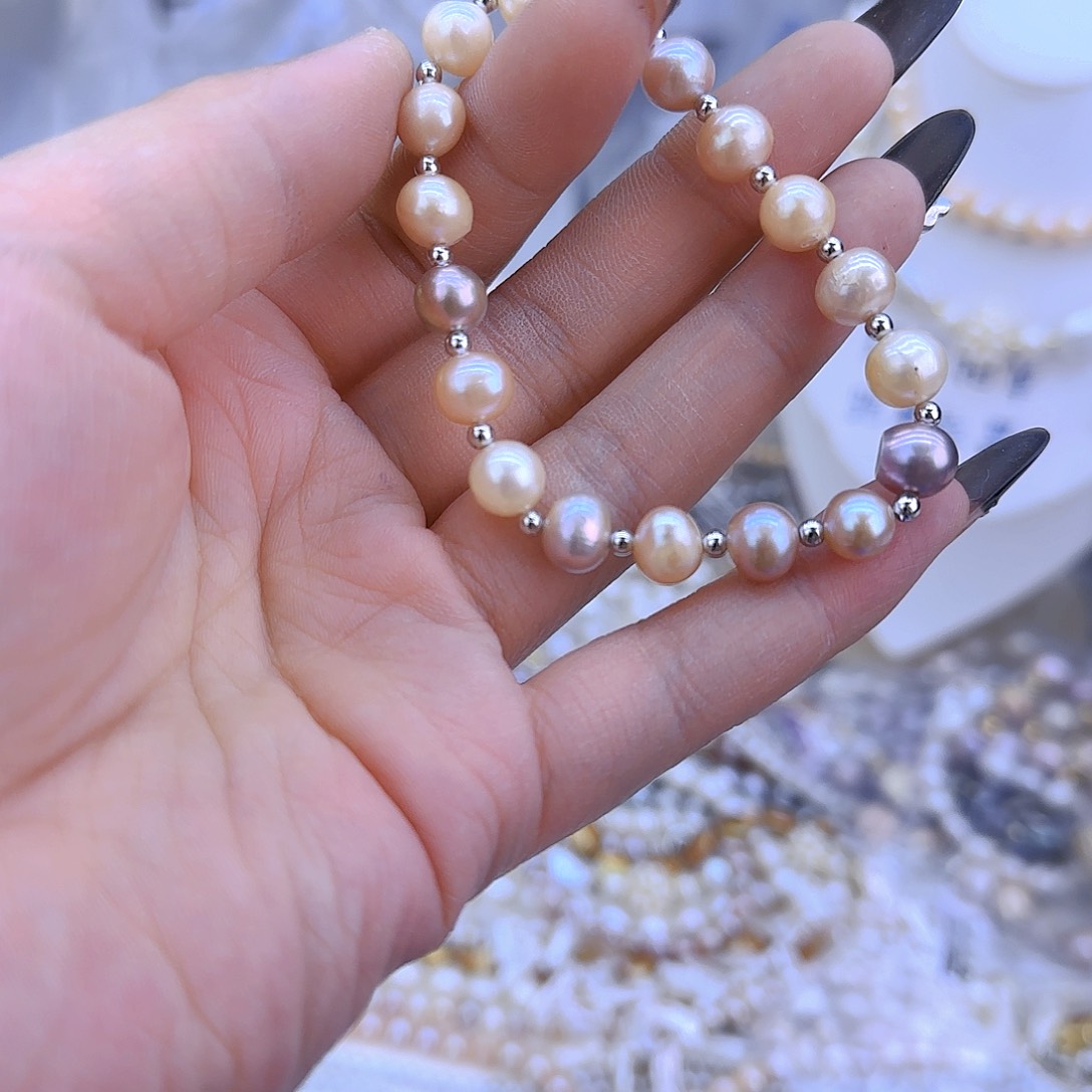 银S925镶嵌7 0淡水珍珠