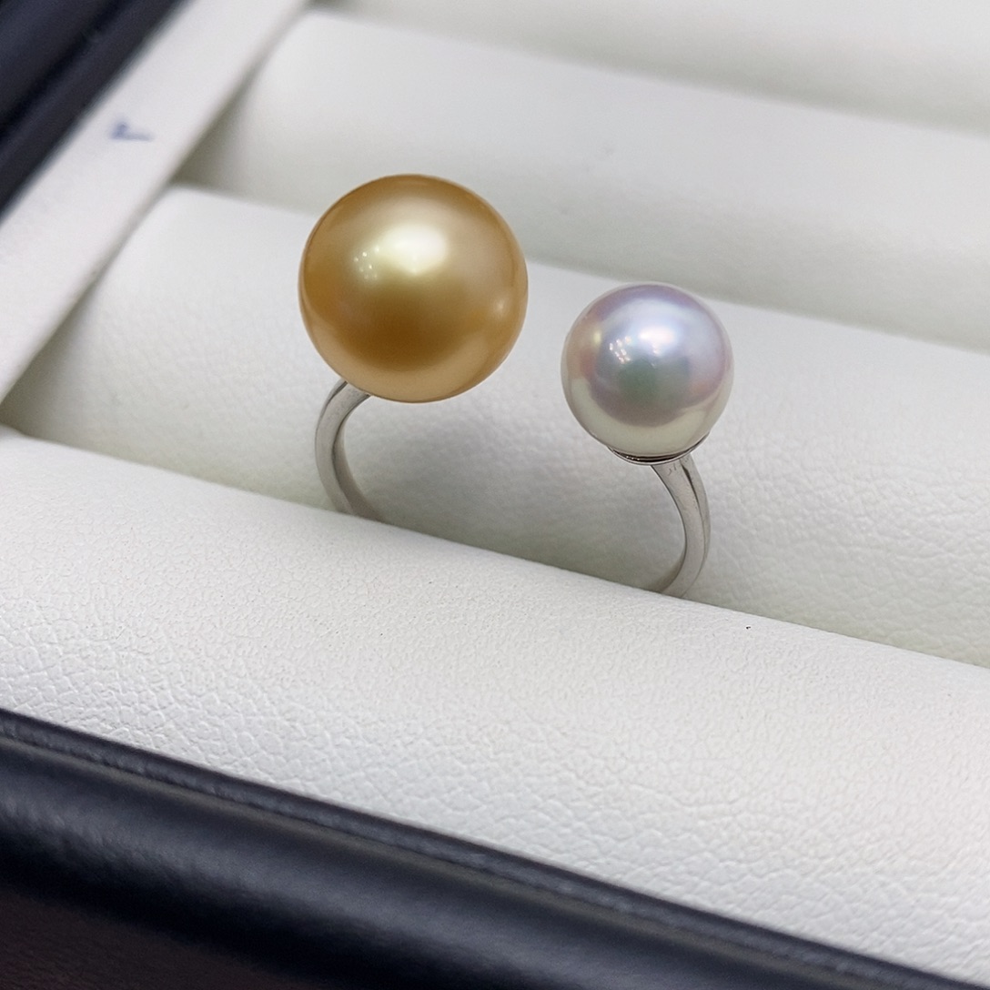 海水珍珠戒圈银S925镶嵌