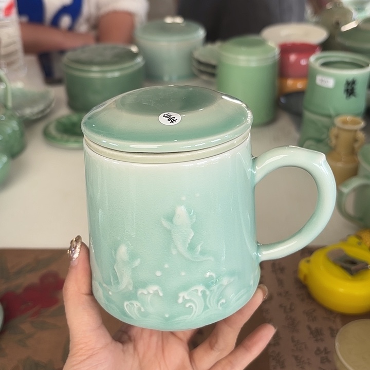 龙泉云间青瓷小米茶器