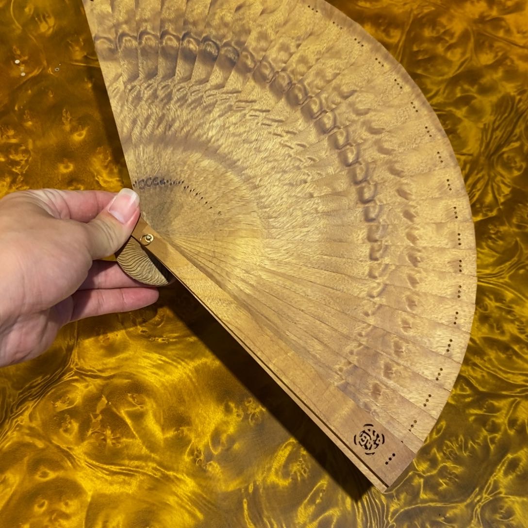 楠木扇子原木原纹理一把