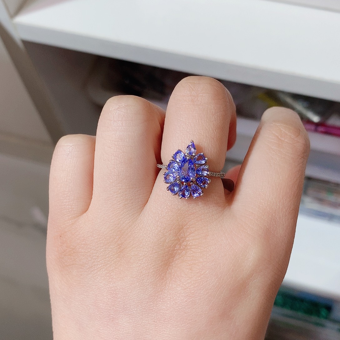 坦桑石戒指银S925镶嵌