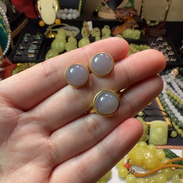 和田玉颈饰银S925镶嵌萤*虫