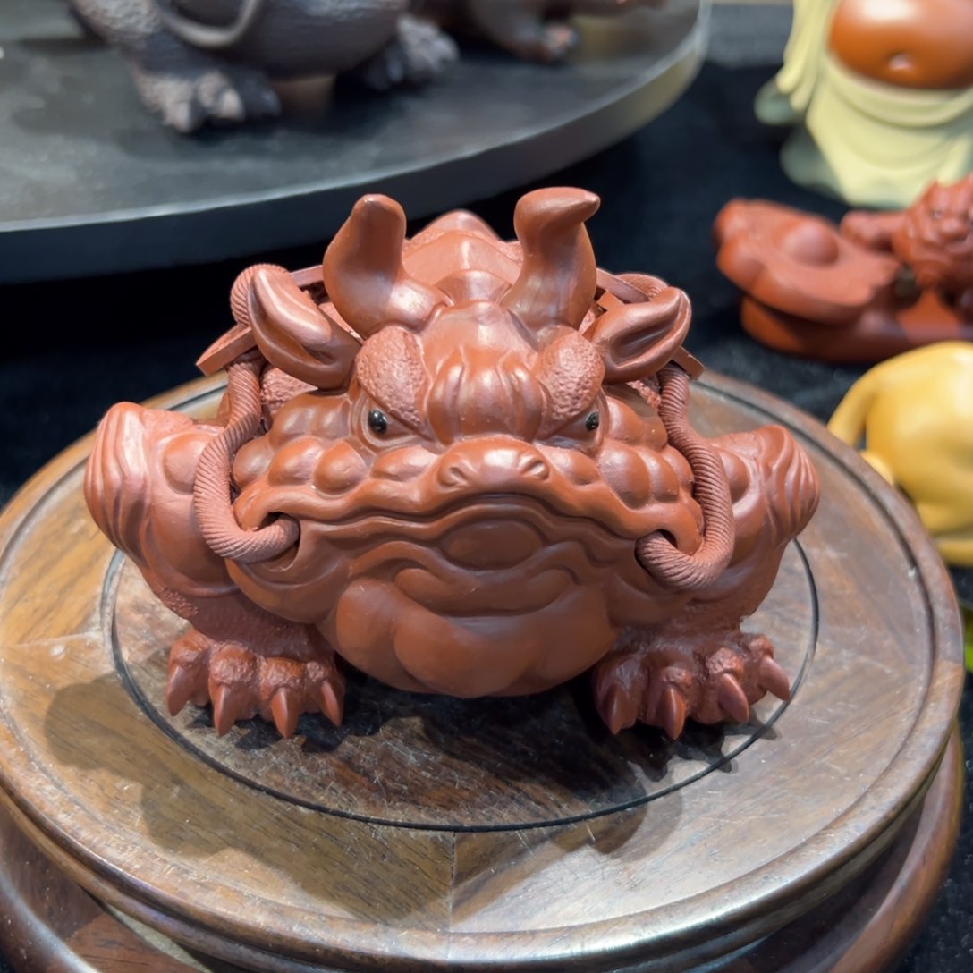 紫砂茶宠福*临全手牛蟾