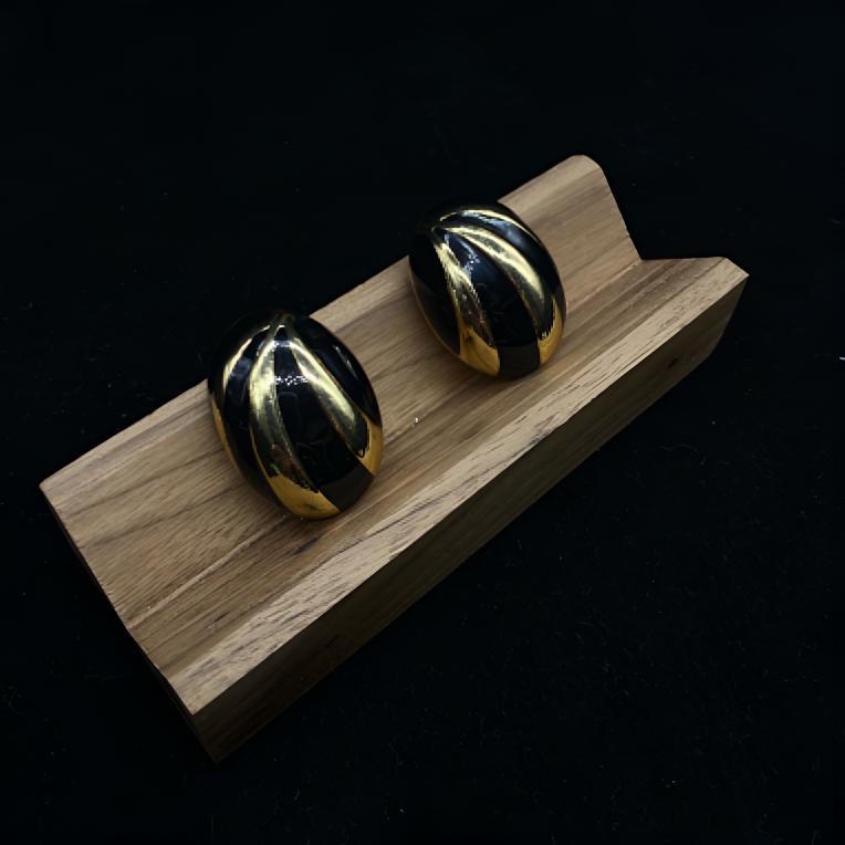 铜合金合成锆石耳饰 铜合金欧美小众Misskimmy斑马纹耳针11