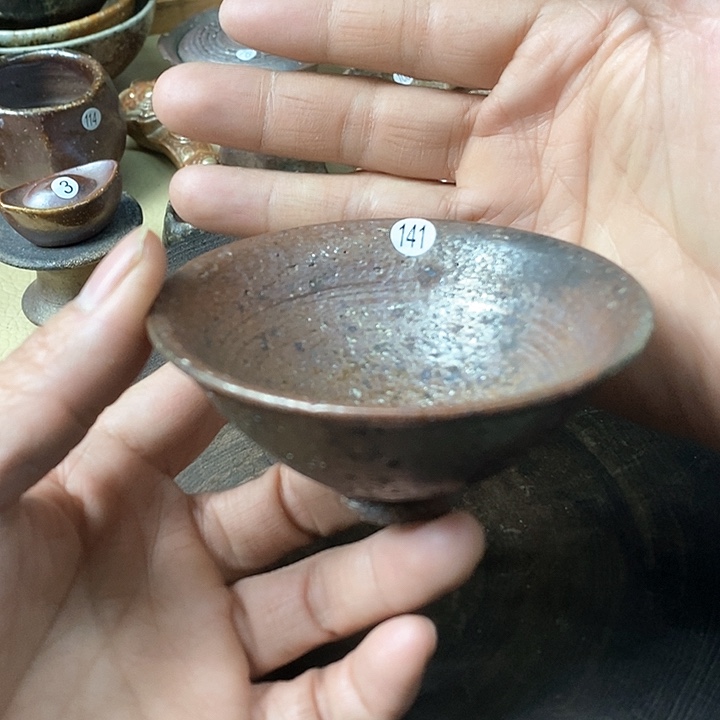 杯手工粗陶、柴烧茶器