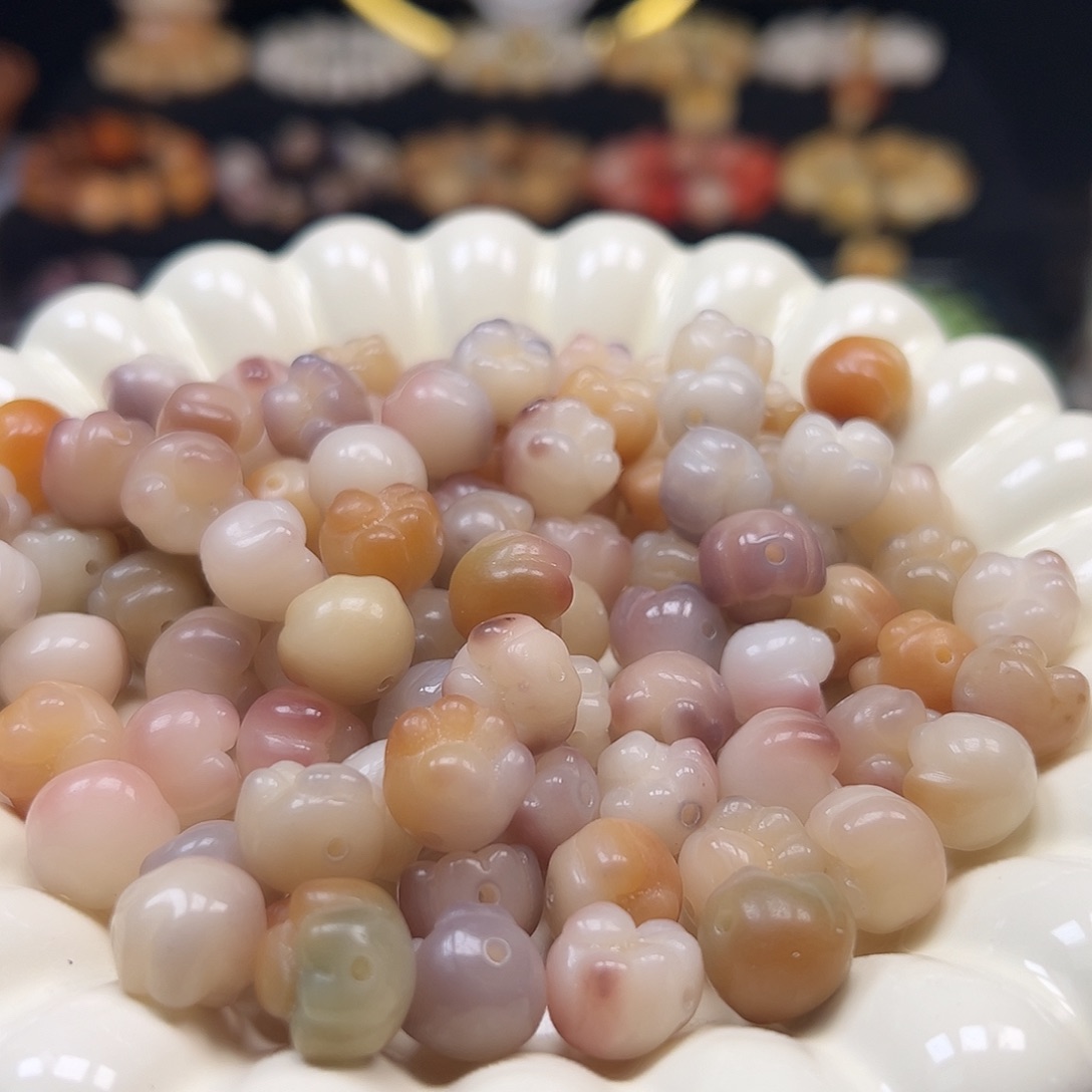 手串菩提根/象牙果卡11紫水晶熊爪100颗